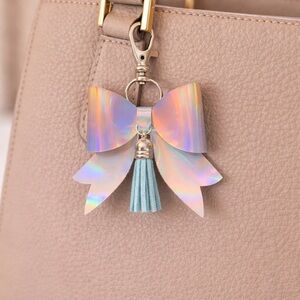 Iridescent  Bow Bag Charm Key Chain